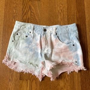 Vintage Havana tie dye denim shorts